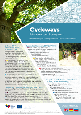 Cycleways Fahrradtrassen / Велотрассы the Pribram Region / Der Region Pribram / Пршибрамский Регион