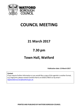 (Public Pack)Agenda Document for Council, 21/03/2017 19:30