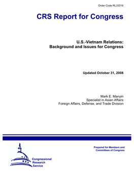 US-Vietnam Relations,” Paper Presented at the Future of Relations Between Vietnam and the United States, SAIS, Washington, DC, October 2-3, 2003