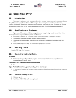 22. Stage Cave Diver