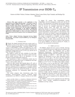 IP Transmission Over ISDB-TB