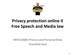 Privacy Protection Online II Free Speech and Media Law