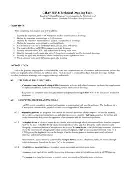 CHAPTER 6 Technical Drawing Tools Based on Technical Graphics Communication by Bertoline, Et Al Dr Simin Nasseri, Southern Polytechnic State University