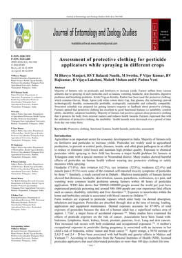 Assessment of Protective Clothing for Pesticide Applicators While Spraying