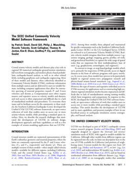 The SCEC Unified Community Velocity Model Software Framework by Patrick Small, David Gill, Philip J