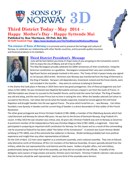 Third District Today - May 2014 - Happy Mother’S Day – Happy Syttende Mai Published by Ron Martinsen, 3D Pub
