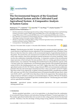 The Environmental Impacts of the Grassland Agricultural System and the Cultivated Land Agricultural System: a Comparative Analysis in Eastern Gansu