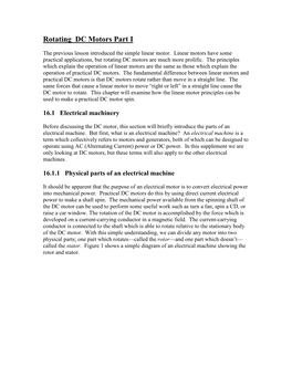 Rotating DC Motors Part I