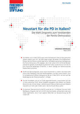 Neustart Für Die PD in Italien? Die Wahl Zingarettis Zum Vorsitzenden Der Partito Democratico