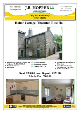 Holme Cottage, Thornton Rust Hall