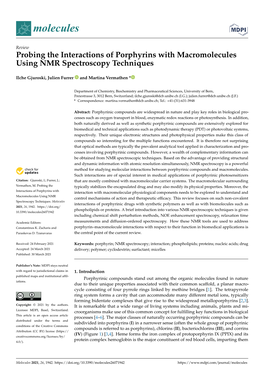 Probing the Interactions of Porphyrins with Macromolecules Using NMR Spectroscopy Techniques