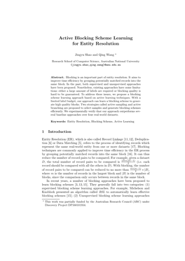 Active Blocking Scheme Learning for Entity Resolution