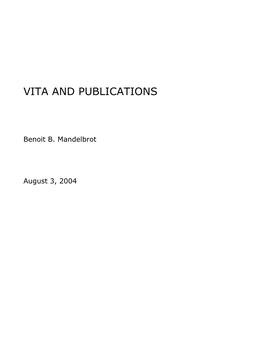 Vita and Publications