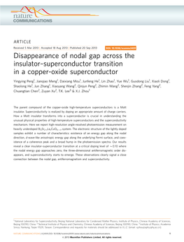 Superconductor Transition in a Copper-Oxide Superconductor