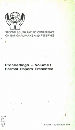 Volume 1 Formal Papers Presented