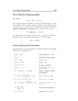 10.4 Matrix Exponential 505