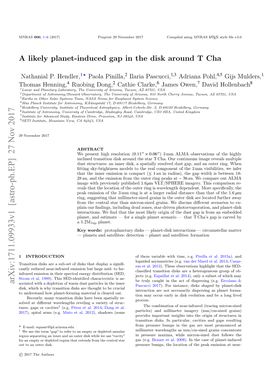 A Likely Planet-Induced Gap in the Disk Around T Cha