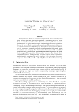 Domain Theory for Concurrency