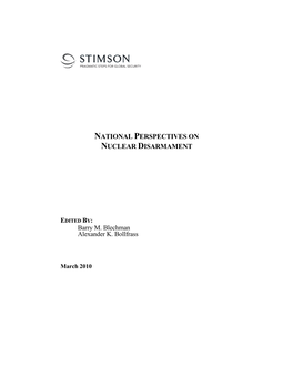 National Perspectives on Nuclear Disarmament