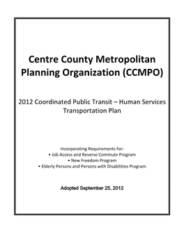 Centre County Metropolitan Planning Organization (CCMPO)