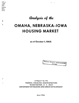 Analysis of the Omaha, Nebraska-Iowa Housing Market