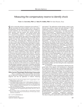 Measuring the Compensatory Reserve to Identify Shock