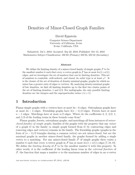 Densities of Minor-Closed Graph Families