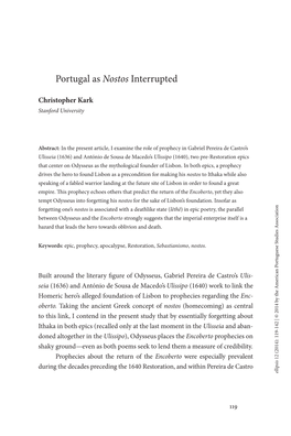 Portugal As Nostos Interrupted