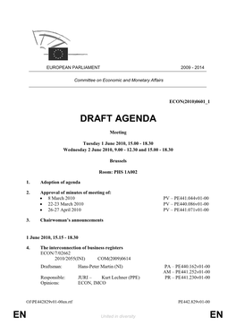 En En Draft Agenda