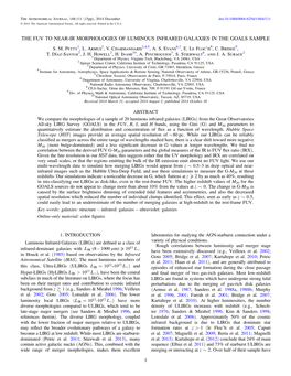 The Fuv to Near-Ir Morphologies of Luminous Infrared Galaxies in the Goals Sample S