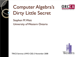Computer Algebra's Dirty Little Secret