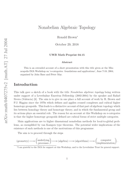 Arxiv:Math/0407275V2 [Math.AT] 27 Jul 2004 T Cin Ly Nesnilrl.Terao O Nacuta Th at Account an for Reason the the Role