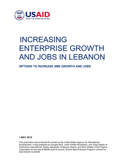 Increasing Enterprise Growth and Jobs in Lebanon