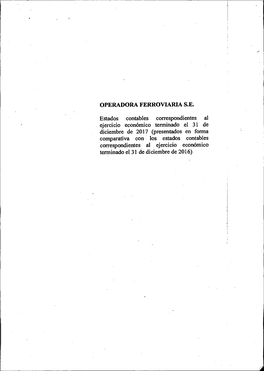 OPERADORA FERROVIARIA S.E. Estados Contables