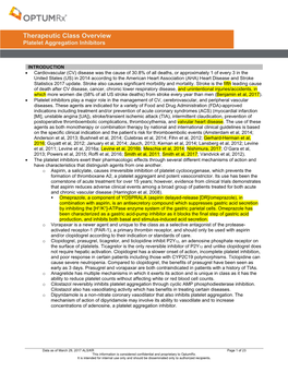 Platelet Aggregation Inhibitors