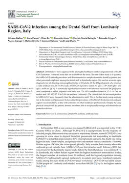 SARS-Cov-2 Infection Among the Dental Staff from Lombardy Region, Italy