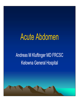 Acute Abdomen