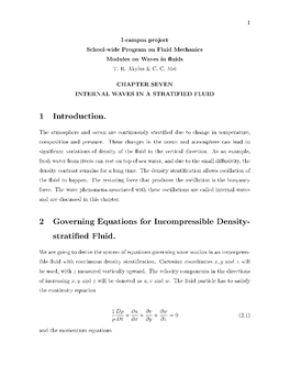 Chapter 7: Internal Waves in a Stratified Fluid