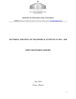 Sectorial Strategy of Transport & Action Plan 2016 – 2020