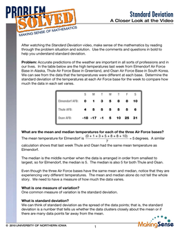 Standard Deviation a Closer Look at the Video