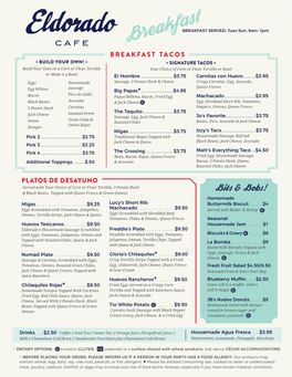 Breakfast Menu