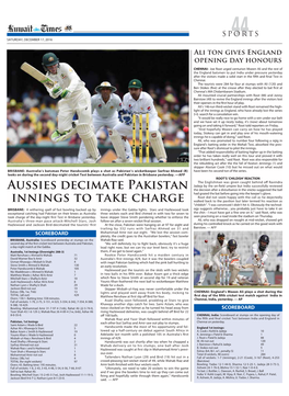 Aussies Decimate Pakistan Innings to Take Charge