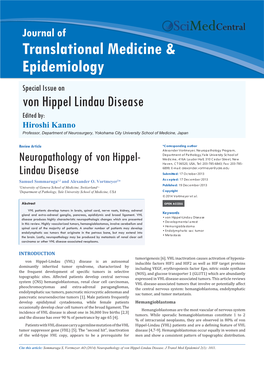 Neuropathology of Von Hippel-Lindau Disease