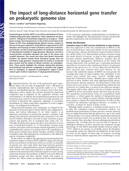 The Impact of Long-Distance Horizontal Gene Transfer on Prokaryotic Genome Size