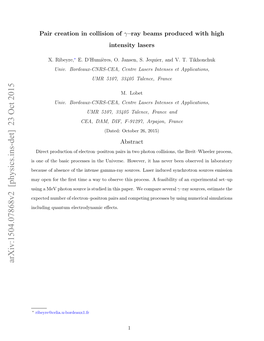 Arxiv:1504.07868V2 [Physics.Ins-Det] 23 Oct 2015