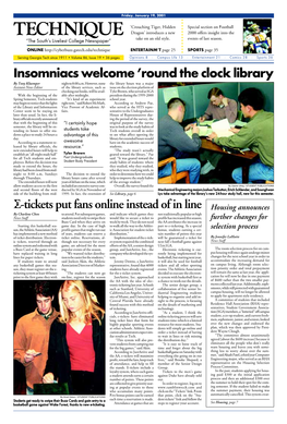 TECHNIQUE Dragon’ Introduces a New 2000 Offers Insight Into the “The South’S Liveliest College Newspaper” Take on an Old Style
