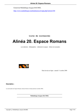 Alinéa 20. Espace Romans