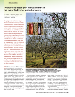 Pheromone-Based Pest Management Can Be Cost-Effective for Walnut Growers