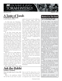 Ask the Rabbi a Taste of Torah