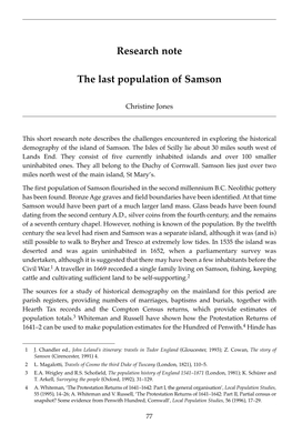 Research Note the Last Population of Samson